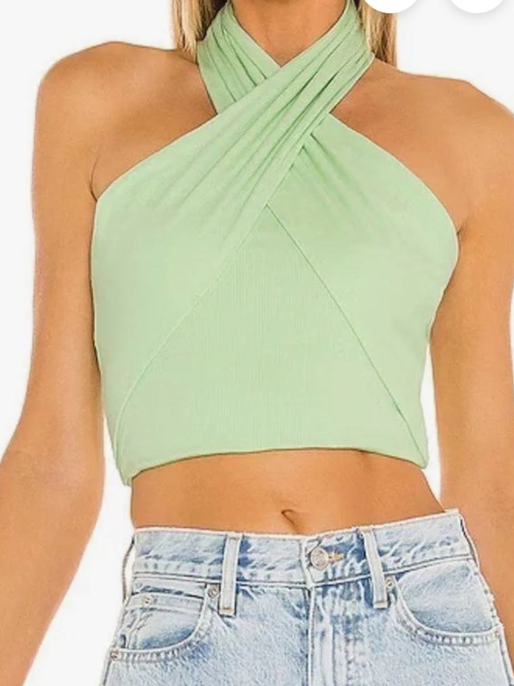 NWT superdown Amelie Wrap Crop Top - Mint Green